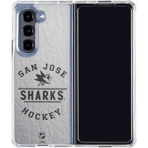 NHL San Jose Sharks Black Text Galaxy Z Fold5 5G Clear Case