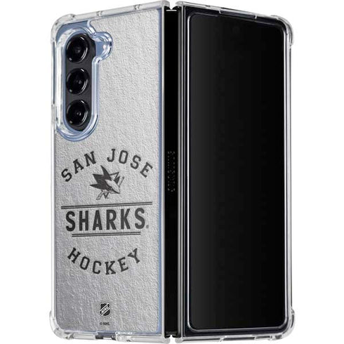 NHL San Jose Sharks Black Text Galaxy Z Fold5 5G Clear Case