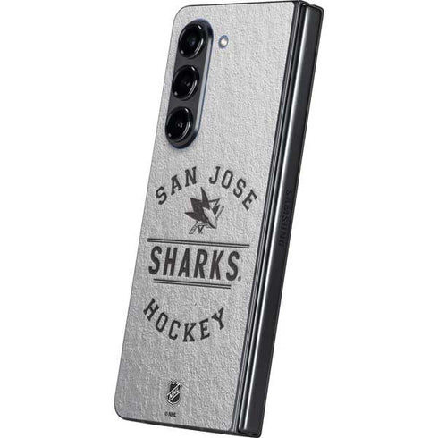NHL San Jose Sharks Black Text Galaxy Z Fold5 5G Skin