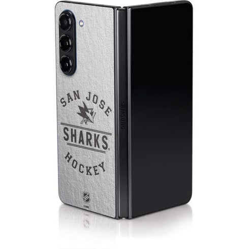 NHL San Jose Sharks Black Text Galaxy Z Fold5 5G Skin