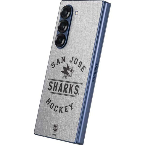 NHL San Jose Sharks Black Text Galaxy Z Fold6 Skin