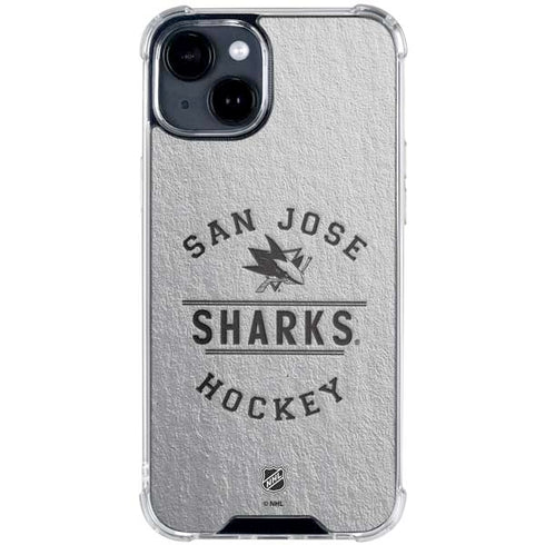 NHL San Jose Sharks Black Text iPhone 15 Clear Case
