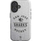 NHL San Jose Sharks Black Text iPhone 16 Impact Case