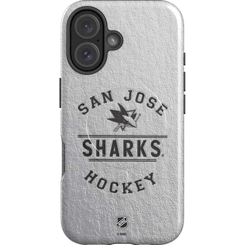 NHL San Jose Sharks Black Text iPhone 16 Magsafe Impact Case