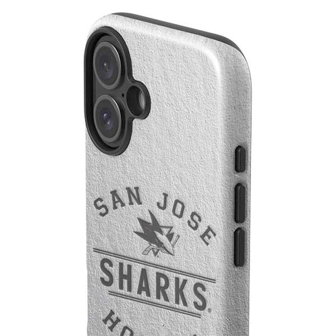 NHL San Jose Sharks Black Text iPhone 16 Plus Impact Case