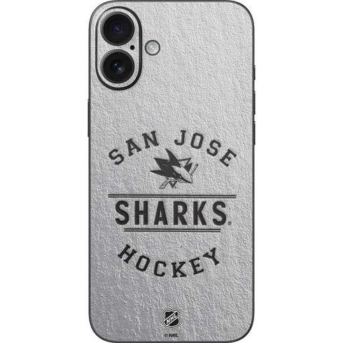 NHL San Jose Sharks Black Text iPhone 16 Plus Skin