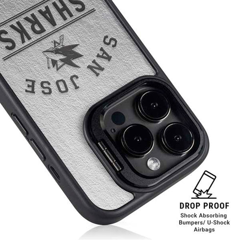 NHL San Jose Sharks Black Text iPhone 16 Pro Kickstand Case