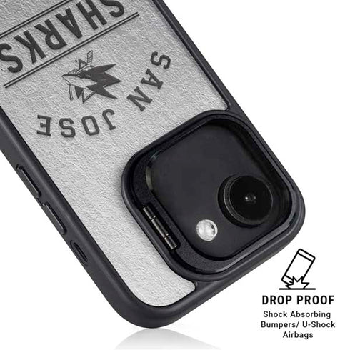 NHL San Jose Sharks Black Text iPhone 16e Kickstand Case