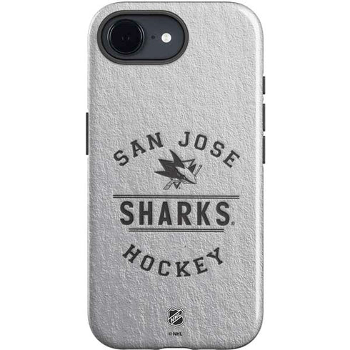 NHL San Jose Sharks Black Text iPhone 16e Impact Case