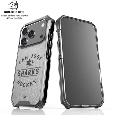 NHL San Jose Sharks Black Text iPhone 18 Pro Clear Case