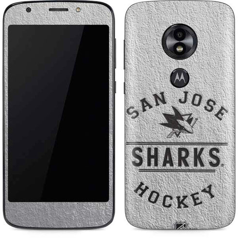NHL San Jose Sharks Black Text Moto E5 Play Skin