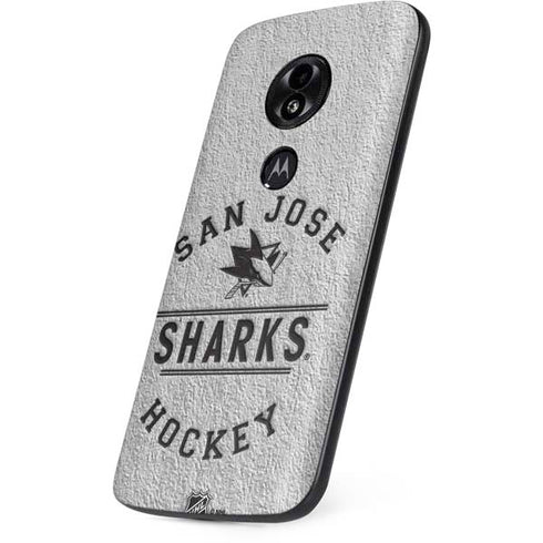 NHL San Jose Sharks Black Text Moto E5 Play Skin