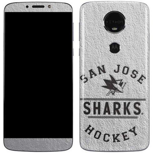 NHL San Jose Sharks Black Text Moto E5 Plus Skin