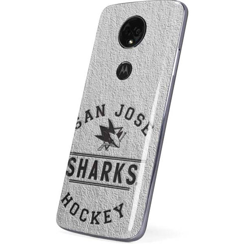 NHL San Jose Sharks Black Text Moto E5 Plus Skin