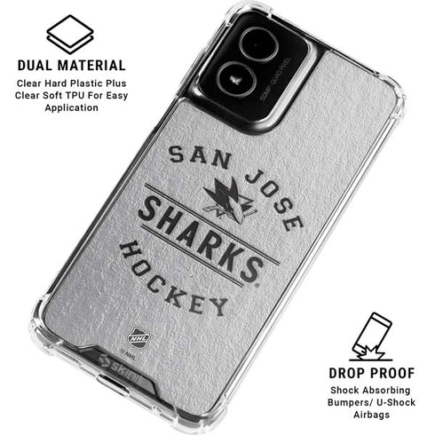 NHL San Jose Sharks Black Text Moto G Power 5G (2024) Clear Case