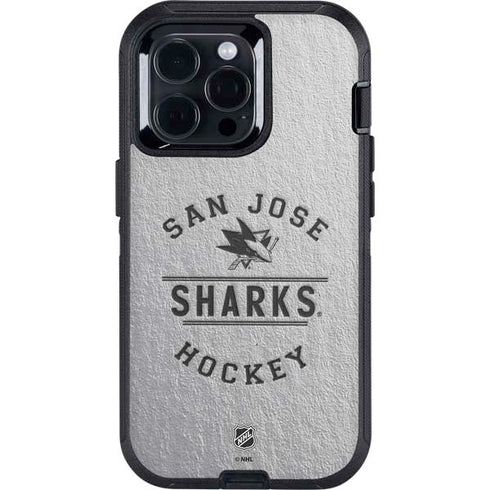 NHL San Jose Sharks Black Text Otterbox Defender iPhone Skin
