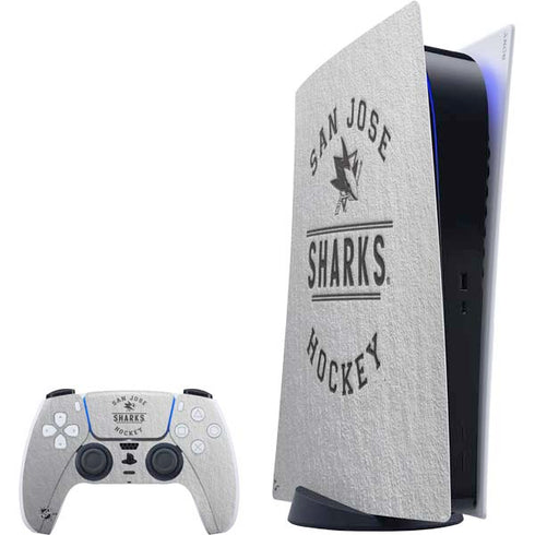 NHL San Jose Sharks Black Text PlayStation PS5 Skins