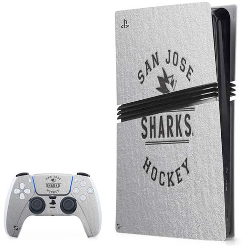 NHL San Jose Sharks Black Text PS5 Pro Bundle Skin