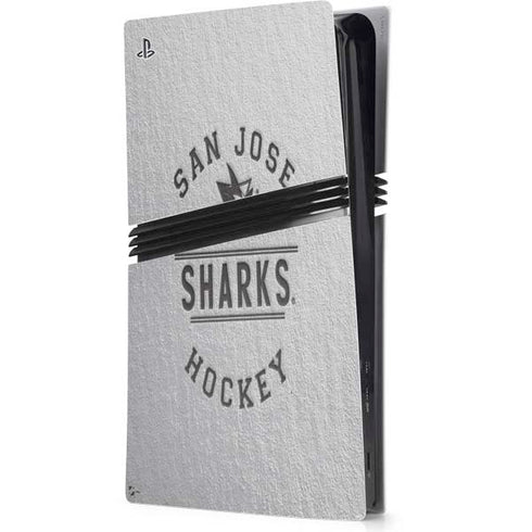 NHL San Jose Sharks Black Text PS5 Pro Console Skin