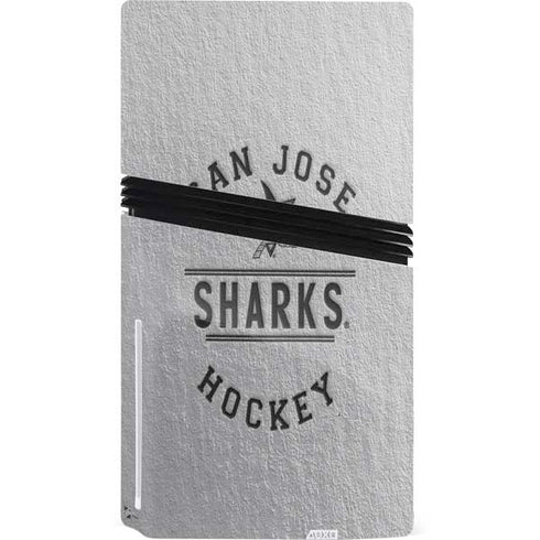 NHL San Jose Sharks Black Text PS5 Pro Disk Console Skin