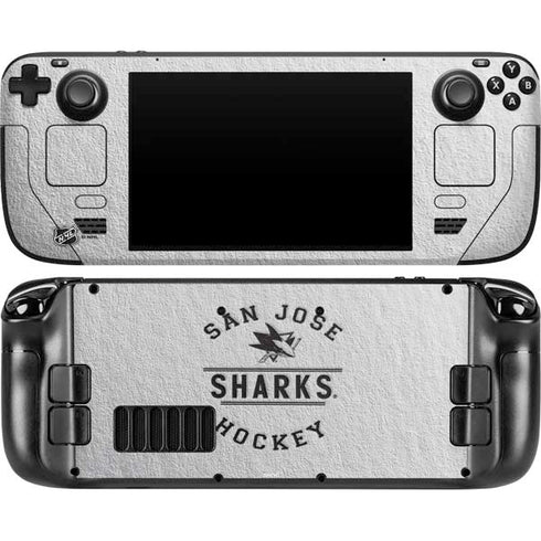 NHL San Jose Sharks Black Text Steam Deck Handheld Gaming Computer OLED Skin