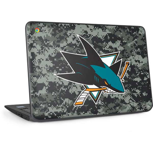 NHL San Jose Sharks Camo HP Chromebook Skin