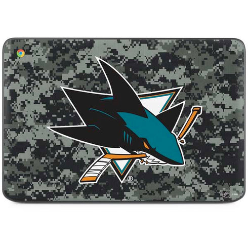 NHL San Jose Sharks Camo HP Chromebook Skin