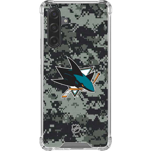 NHL San Jose Sharks Camo Galaxy A17 Clear Case