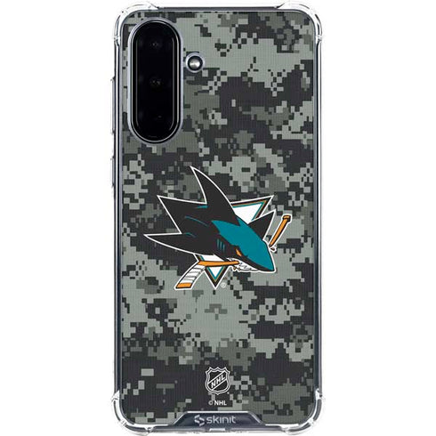NHL San Jose Sharks Camo Galaxy A36 5G Clear Case