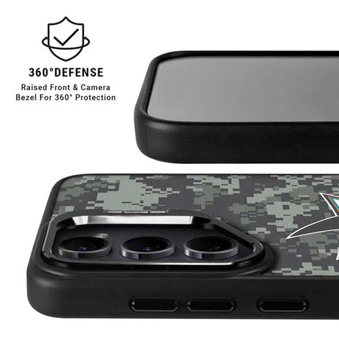 NHL San Jose Sharks Camo Galaxy S24 FE Kickstand Case