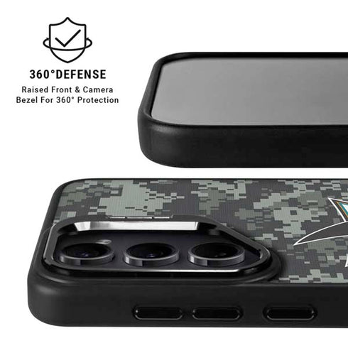 NHL San Jose Sharks Camo Galaxy S25 Kickstand Case