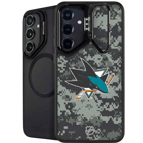 NHL San Jose Sharks Camo Galaxy S25 Plus Kickstand Case