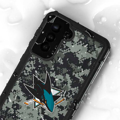 NHL San Jose Sharks Camo Galaxy S24 Plus Waterproof Case