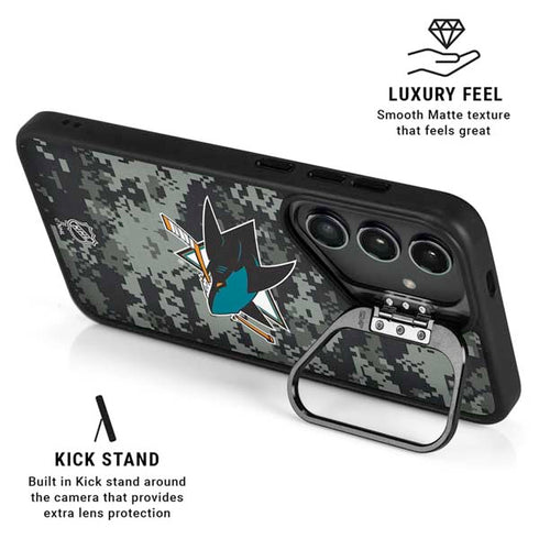 NHL San Jose Sharks Camo Galaxy S25 Ultra Kickstand Case