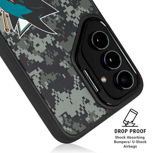 NHL San Jose Sharks Camo Galaxy S24 Ultra Kickstand Case