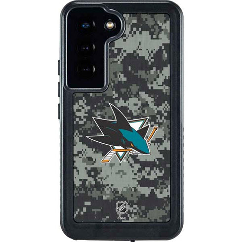 NHL San Jose Sharks Camo Galaxy S24 Waterproof Case