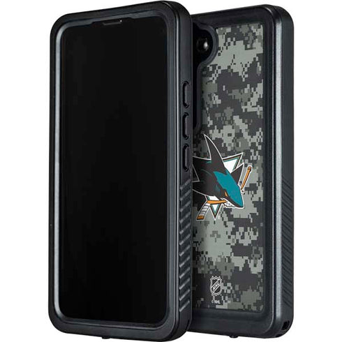 NHL San Jose Sharks Camo Galaxy S24 Waterproof Case