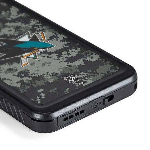 NHL San Jose Sharks Camo Galaxy S24 Waterproof Case