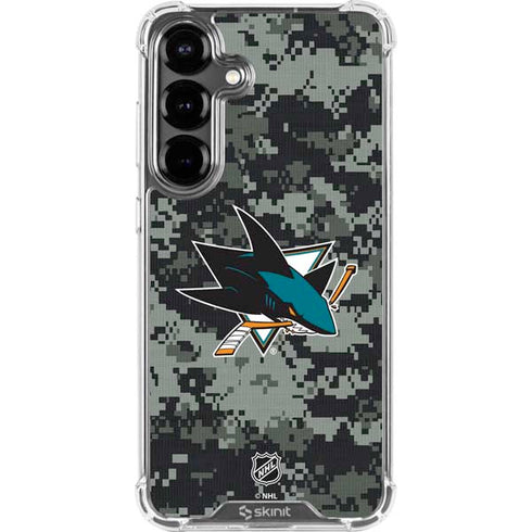 NHL San Jose Sharks Camo Galaxy S26 Clear Case