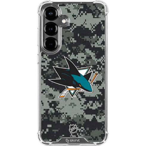 NHL San Jose Sharks Camo Galaxy S26 Plus Clear Case