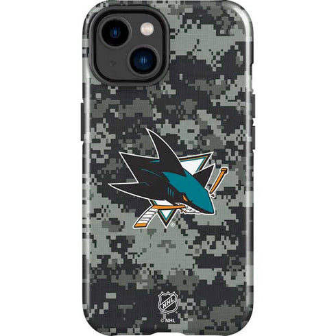 NHL San Jose Sharks Camo iPhone 15 Impact Case