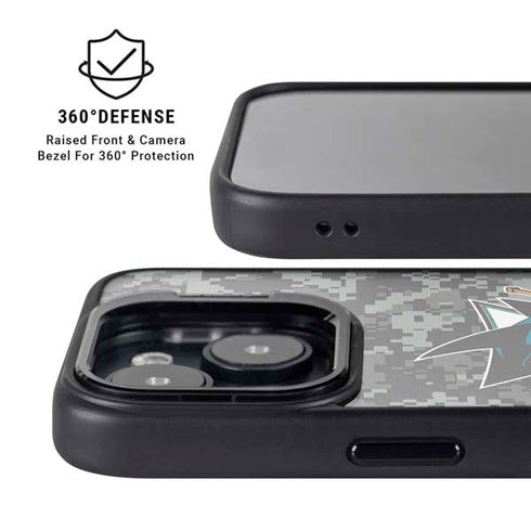 NHL San Jose Sharks Camo iPhone 15 Kickstand Case