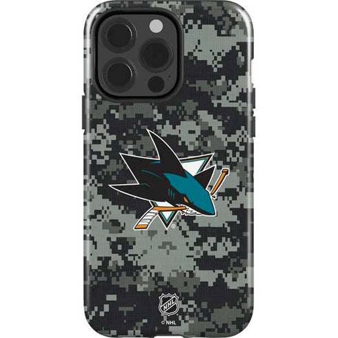 NHL San Jose Sharks Camo iPhone 15 Pro Impact Case
