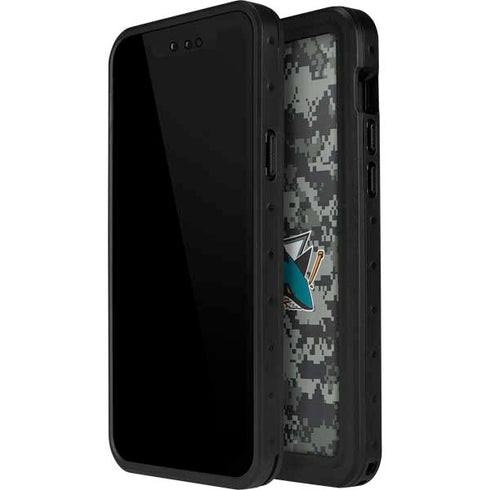 NHL San Jose Sharks Camo iPhone 15 Pro Waterproof Case