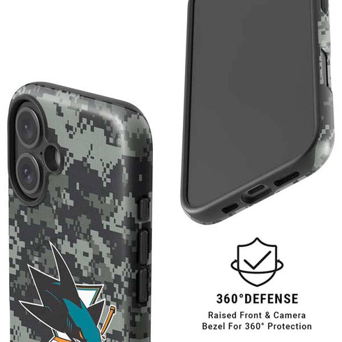 NHL San Jose Sharks Camo iPhone 16 Magsafe Impact Case