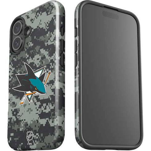 NHL San Jose Sharks Camo iPhone 16 Plus Impact Case