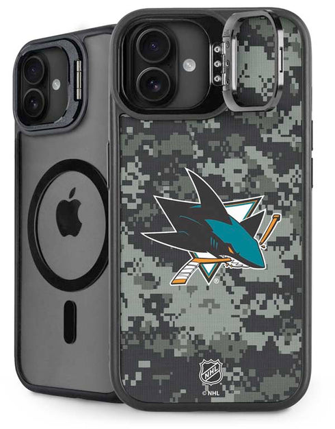NHL San Jose Sharks Camo iPhone 16 Plus Kickstand Case