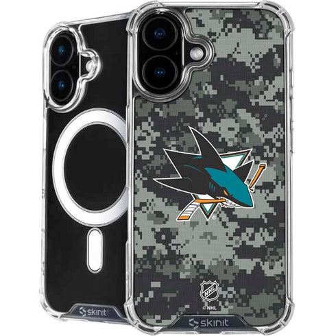 NHL San Jose Sharks Camo iPhone 16 Plus MagSafe Case