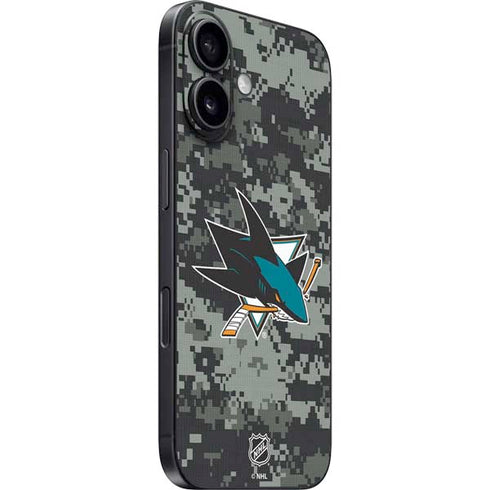 NHL San Jose Sharks Camo iPhone 16 Plus Skin