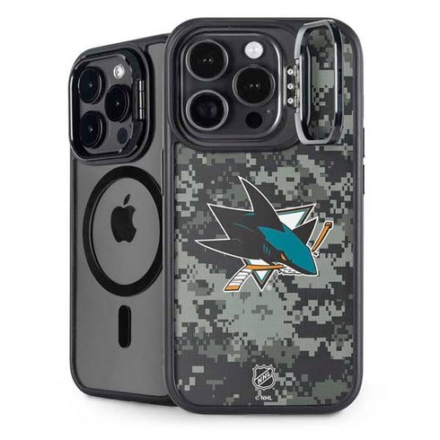NHL San Jose Sharks Camo iPhone 16 Pro Kickstand Case